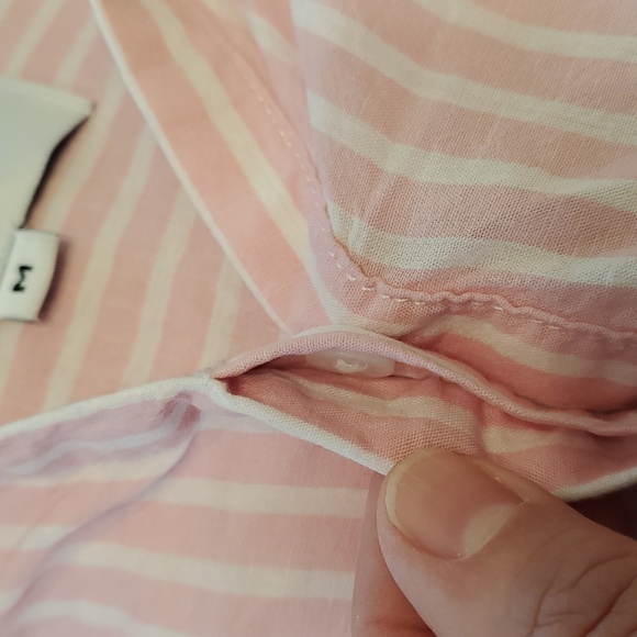 Lola River Pink and White Striped Linen Blend Top, Size Medium - Picture 8 of 9